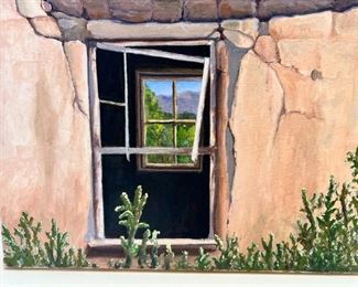 Original Art Ed Botkin Many Memories Oil Painting Desert Adobe Window	18 x 24in	
