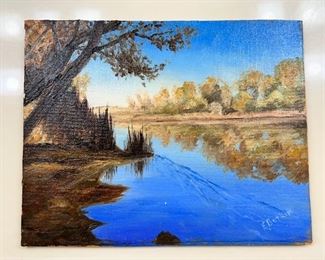 Original Art Ed Botkin Verde River Oil On Board Painting Desert Landscape	8 x 10in	
