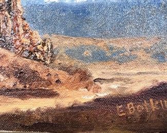 Original Art Ed Botkin Navajo Land Oil On Board Painting Desert Landscape	5 x 7in	
