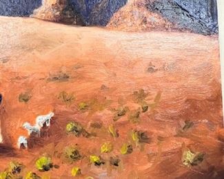 Original Art Ed Botkin Grazing Oil On Board Painting Desert Landscape	10 x 8in	
