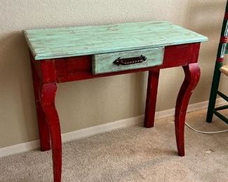 Rustic Mexican Painted Accent Console Table	31 x 35 x 18.25in	HxWxD
