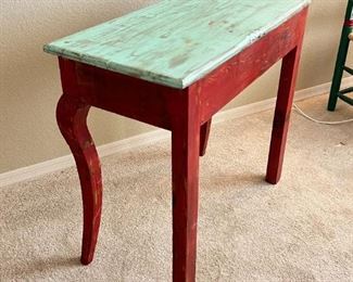 Rustic Mexican Painted Accent Console Table	31 x 35 x 18.25in	HxWxD
