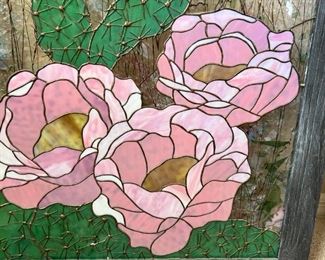 Stained Glass Original Art Prickly Pear Flower 1985 Kay Botkin	34.5 x 26.5 x 1.5in	HxWxD
