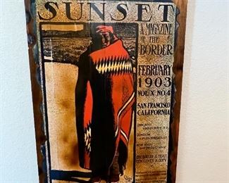 Sunset Magazine Cover on Board Southeast Decor	36 x 21 x 1.5.	HxWxD
