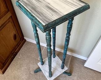 Painted Marble Top Plant Stand Pedestal	40 x 14 x 14in	HxWxD
