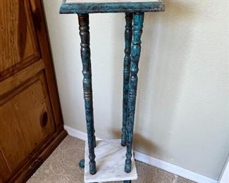 Painted Marble Top Plant Stand Pedestal	40 x 14 x 14in	HxWxD
