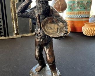 Bronze Prospector Figure Statue 	9 inches high	
