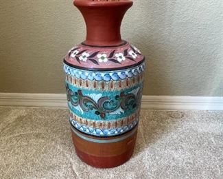 JT Mexico Terracotta Vase with sticks	19 x 6 diameter at rim	
