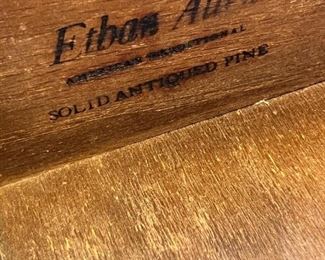 Ethan Allen Brown Dry Sink	36 x 36.25 x 17.5in	HxWxD
