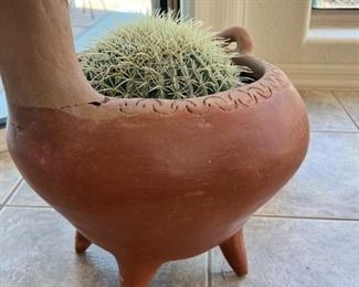 AS-IS Terracotta Goat Barrel Cactus Planter Faux Cactus	21 x 16 x 14in	HxWxD
