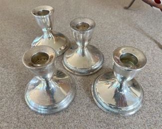 4pc Sterling Silver Candle Holders	3.5 x 3.25in diameter at bottom.	
