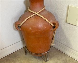 Mexican Ceramic Vase on stand	19 x 11 x 11in	HxWxD
