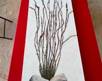 Original Art Ed Botkin Everyone Needs a Rock #7 Boulders & Ocotillo Oil Painting 	48 x 18in	
