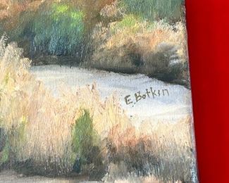 Original Art Ed Botkin Quiet Desert oil Painting 	30 x 16in	
