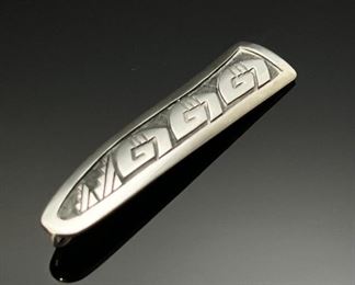 Hopi Fernando Puhuhefvaya Sterling Silver Pin Pendant 	68x16mm
