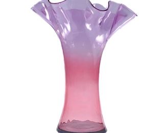 Studio Ruffled Art Glass Vase