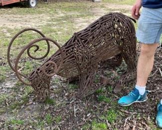 Vintage Iron Welded Goat Sculpture-was told it was located in the 5 Points area of Birmingham for years