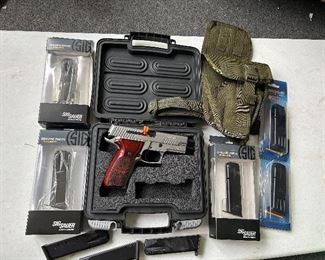 P226 Elite Sig Sauer Exetor NH with multiple mags. and holster.