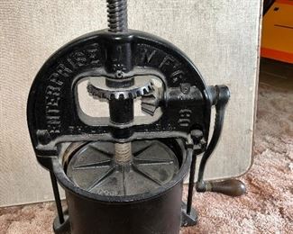 Enterprise fruit/sausage press.