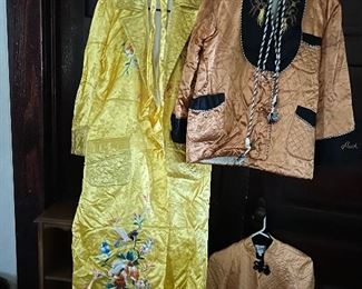 Silk house, jacket and kimono brought back from the Korean War