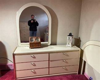 . . . beautiful ivory colored mirrored dresser