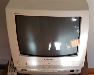 Vintage White Quaser VideoViewer TV With Remote