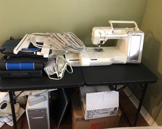 Baby Lock sewing monogram machine with computer,  hoops, with boxes and binders full of patterns and accessories.  