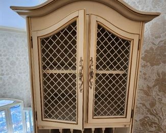 Charming Secretary with Brass Door Inserts