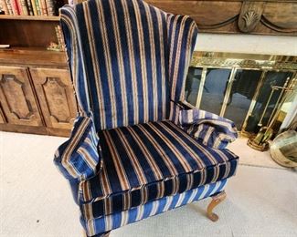 Velvet Wing Back Chairs (pair available)