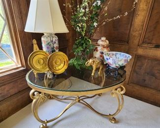 Glass Top Oval Accent Table
