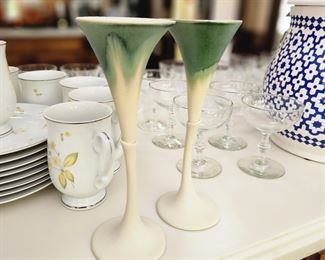 Pottery Champagne Flutes