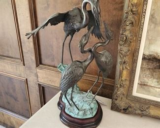 Bronze Herron Sculpture