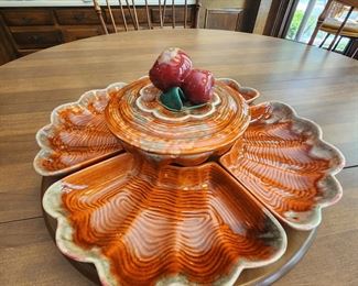 Vintage Lazy Susan Chip and Dip