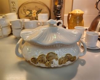 Vintage Mushroom Covered Vegetable