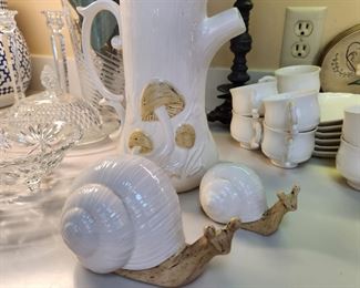 Vintage Snail Decor and Vintage Mushroom