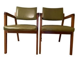 $250 USD      Pair Mid-Century Scandinavian Green Leather & Teak Wood Arm Chairs GW164-20       Description: Two stunning mid-century arm chairs. These fabulous vintage chairs feature original leather upholstery and a stunning profile.  Equally at home in a living room, dining room or office, these chairs have a super comfortable repose.
Dimension: 19 x 23 x 32"H in
Condition: Excellent.  Please refer to photographs for more detail.
Location: Local pick up Falls Church VA. Please contact us for shipping suggestions.      https://goodbyhello.com/products/two-matching-mid-century-green-leather-teak-wood-arm-chairs-gw164-20?_pos=17&_sid=3405cb80f&_ss=r