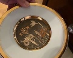 Gold Trim Chokin Art Plate 