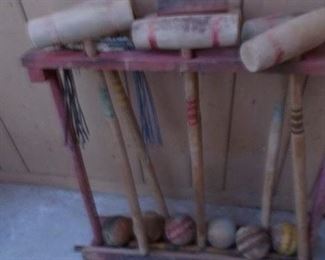 Antique croquet set