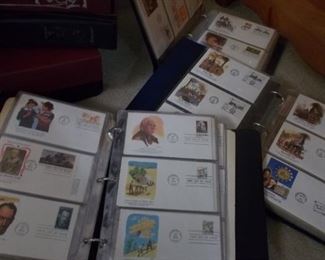 First day issue stamps  at least 8 volumes and LOTS of other stamps