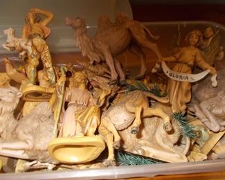 Large hard plastic made in Italy Nativity set
