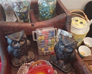 Owl bookends cast iron 