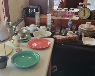 Vintage enamel top table and all else is avail