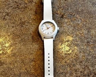 Movado ESQ Off White Rubber Band Gently Worn, Needs Battery BIN $50