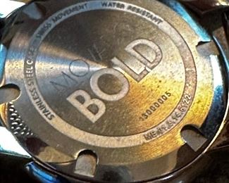 Movado BOLD Steel watch like new in box, needs battery BIN $150