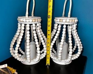 2 wood bead lanterns $10