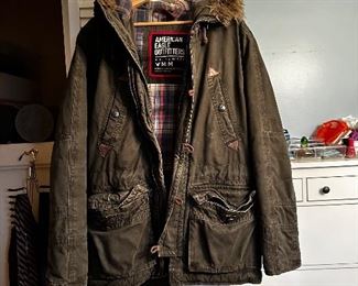 American Eagle Cotton Hooded Field Jacket Coat size med BIN $40