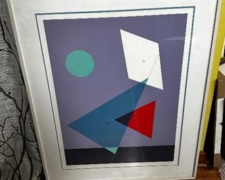 Framed Signed Numbered Kyohei Inukai Abstract Geometric Print BIN $400 42x35