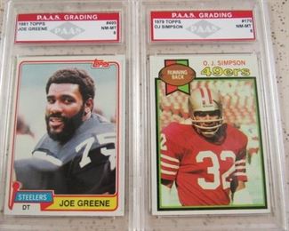 1981 Topps Joe Greene & 1979 Topps OJ Simpson Football Cards