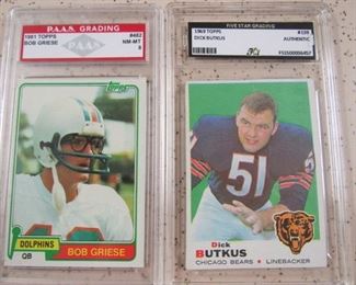 1981 Topps Bob Griese & 1969 Topps Dick Butkus Football Cards