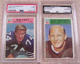 1966 Bob Lilly & 1966 Ray Nitschke Football Cards